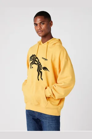 Wrangler Žlutá unisex vzorovaná mikina s kapucí