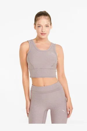 PUMA Světle fialové dámské sportovní cropped tílko Studio Yogini