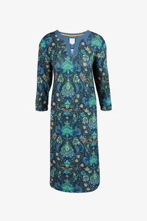 Pip Studio Dámská vzorovaná noční košile s ¾ rukávem Kyoto Festival Blue