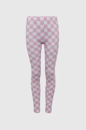 GAP Růžové holčičí legíny organic šachovnice