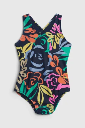 GAP Barevné dětské jednodílné plavky floral