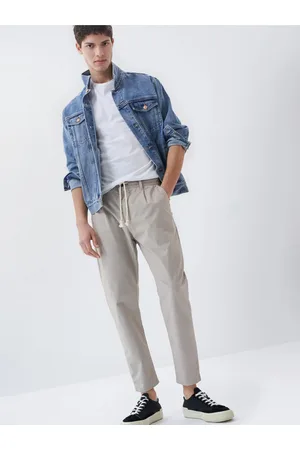 Salsa Béžové pánské chino kalhoty Tapered