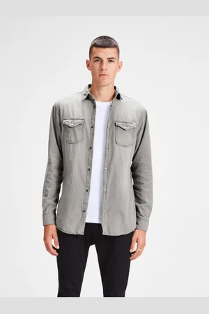 JACK & JONES Šedá džínová košile