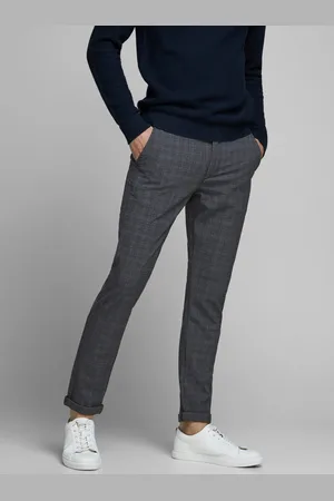 JACK & JONES Šedé vzorované kalhoty Marco