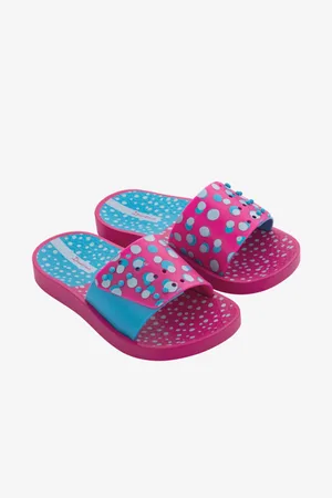 Ipanema Modro-růžové holčičí vzorované pantofle