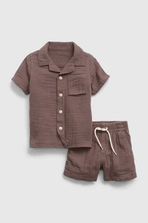 GAP Hnědý dětský outfit bavlněný set