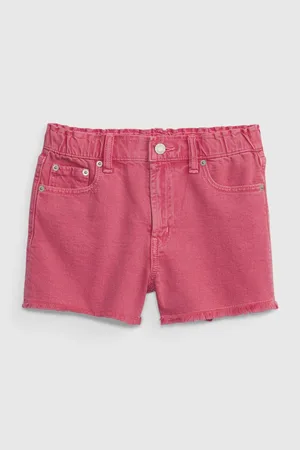 GAP Růžové holčičí kraťasy denim high rise Washwell