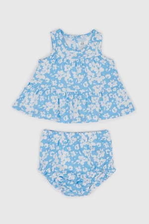 GAP Modrý dětský vzorovaný set top a kraťasy baby