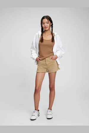 GAP Béžové holčičí kraťasy Teen high rise khaki Washwell