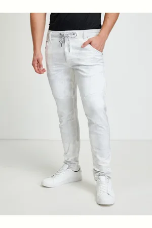 Diesel Šedo-bílé pánské vzorované slim fit džíny Luhic