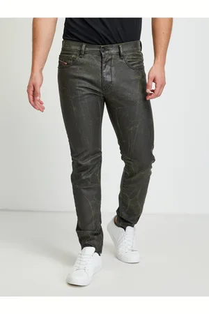 Diesel Zeleno-šedé pánské vzorované skinny fit džíny Strukt