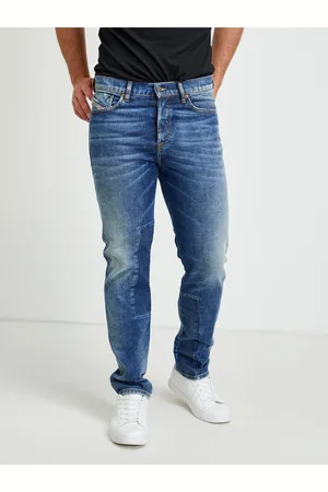 Diesel Modré pánské slim fit džíny s vyšisovaným efektem Fining