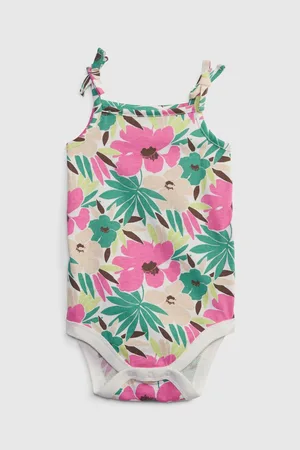 GAP Zelené baby květované body organic