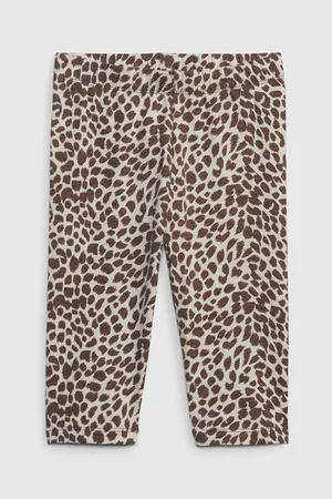 GAP Béžové holčičí legíny organic capri leopard