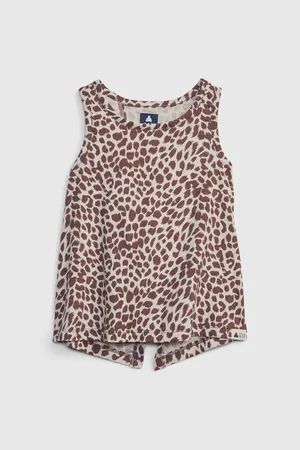 GAP Hnědé holčičí tílko vý top organic leopard