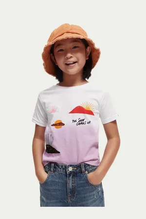 Scotch&Soda Bílo-růžové holčičí vzorované tričko