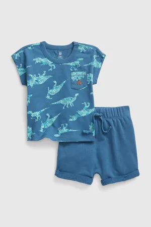 GAP Modrý baby bavlněný outfit set