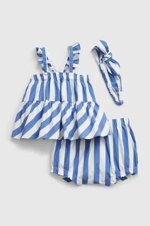 GAP Modrý baby pruhovaný outfit set