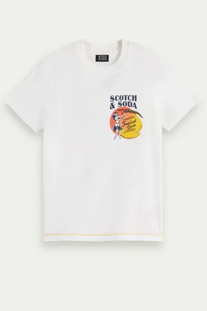 Scotch&Soda Bílé klučičí tričko s potiskem