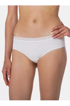 Bellinda Ženy Hipster - Bílé dámské kalhotky s krajkovým detailem FANCY COTTON HIPSTER
