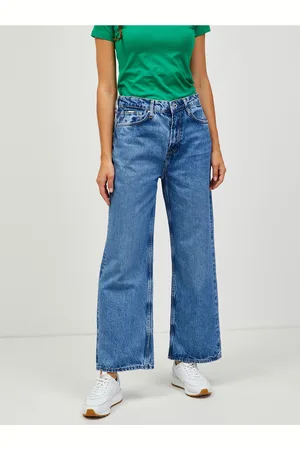 Pepe Jeans Modré dámské široké džíny Lexa
