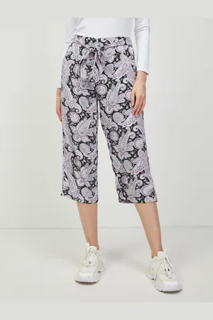 ONLY Fialovo-černé vzorované culottes Nova