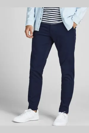 JACK & JONES Tmavě modré chino kalhoty Marco