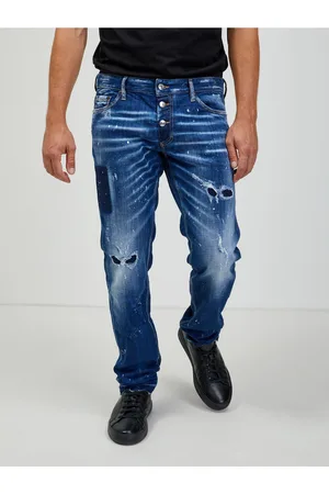 Dsquared2 Modré pánské straight fit džíny
