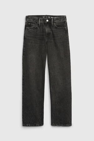 GAP Černé klučičí straight fit kalhoty