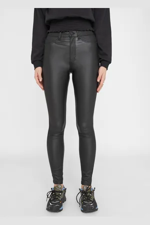 Noisy May Černé koženkové skinny fit kalhoty Callie