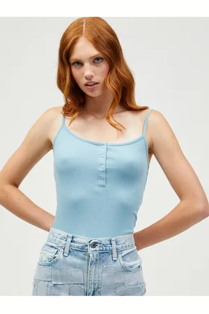 Pieces® Světle modré žebrované body Kitte