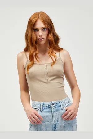 Pieces® Béžové žebrované body Kitte
