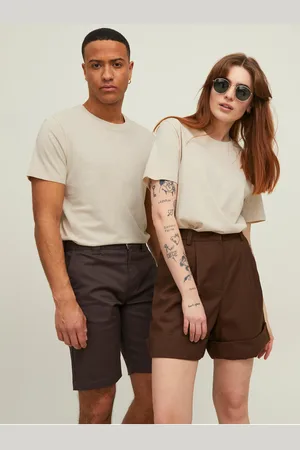JACK & JONES Béžové unisex basic tričko Noa