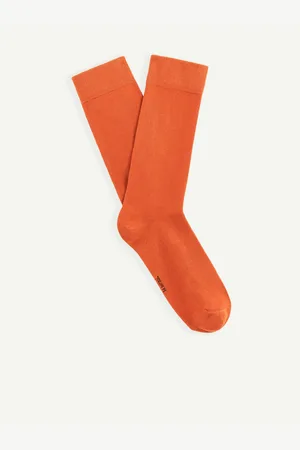 Celio Oranžové vysoké ponožky z bavlny Supima® Milof