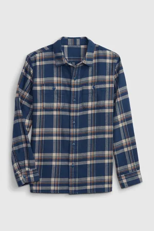 GAP Klučičí kostkovaná flanelová košile organic