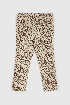 GAP Béžové holčičí legíny s leopardím vzorem Leopard