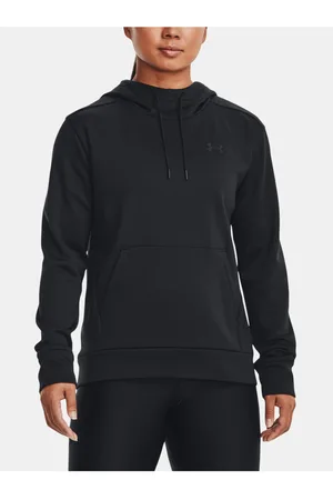 Under Armour Černá dámská žíhaná sportovní mikina s kapucí Fleece LC