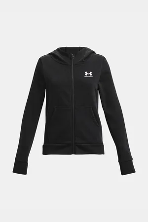 Under Armour Černá holčičí sportovní mikina na zip s kapucí Rival Fleece LU FZ