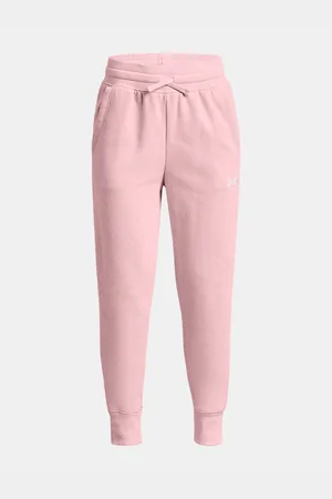 Under Armour Světle růžové holčičí sportovní tepláky Rival Fleece LU