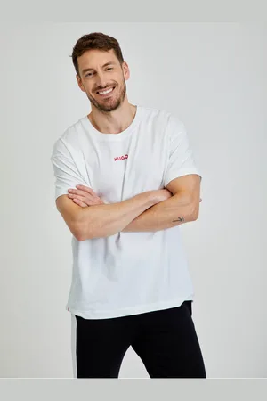 HUGO BOSS Bílé pánské tričko