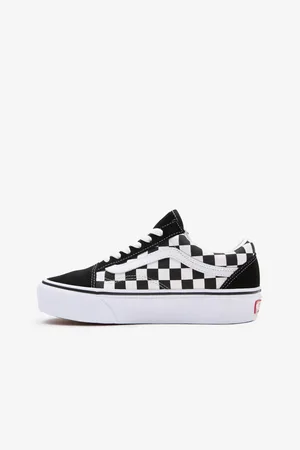 Vans Černo-bílé dámské vzorované kožené tenisky UA Old Skool Platform
