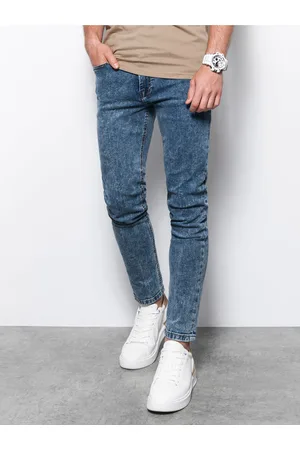 Ombre Clothing Modré pánské skinny fit džíny P1062