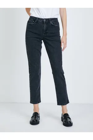 VERO MODA Černé zkrácené straight fit džíny Sara