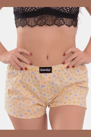 Emes Světle žluté dámské vzorované trenýrky