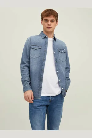 JACK & JONES Pánská džínová slim fit košile Heridan