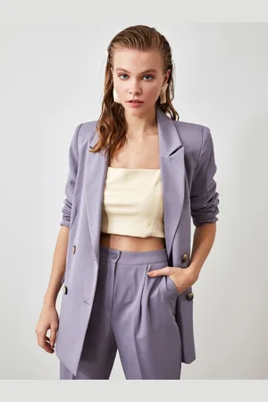 Trendyol Světle fialové dámské oversize sako