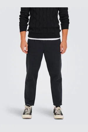 Only & Sons Tmavě modré zkrácené chino kalhoty Dew