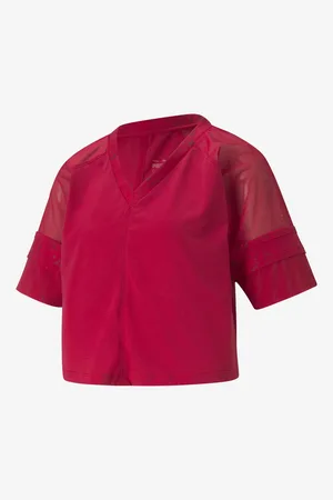 PUMA Tmavě růžový dámský crop top