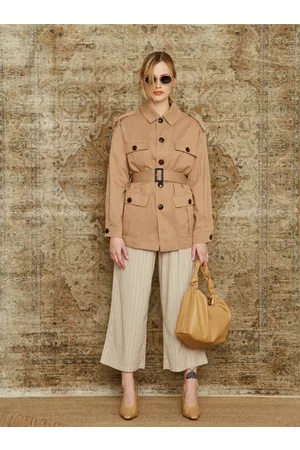 ZOOT.lab Ženy Culottes - Béžové pruhované culottes Anika