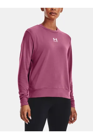Under Armour Růžové dámské tričko Rival Terry Crew